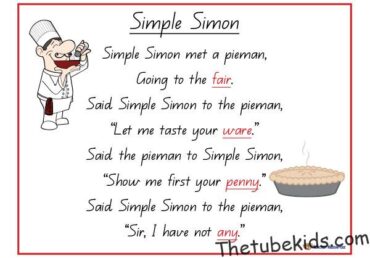 Simple Simon Nursery Rhyme And Lyrics ABC song for kids