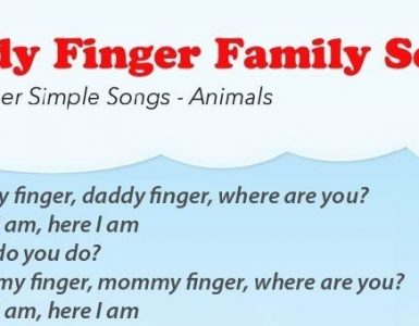 Finger Family Song Lyrics poster - Free Printable PDF