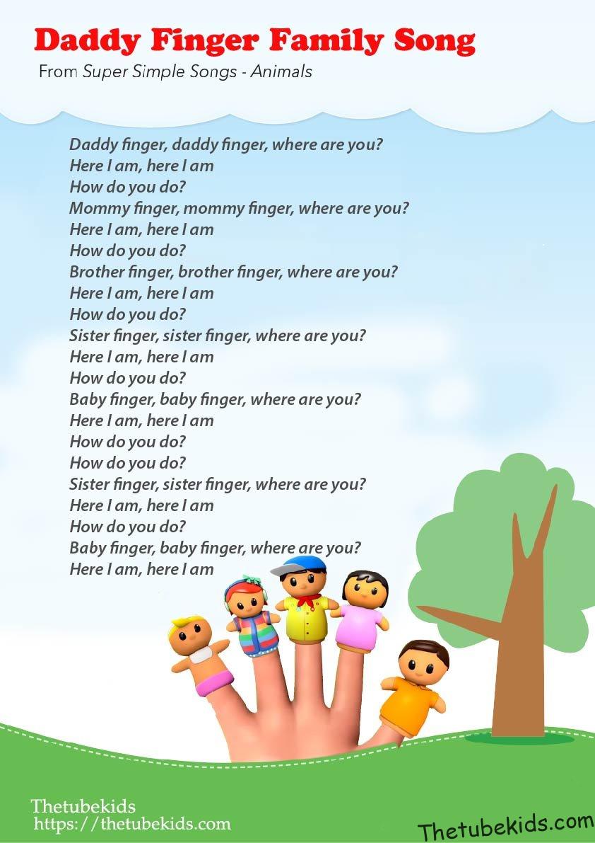 Lyrics poster Daddy Finger song