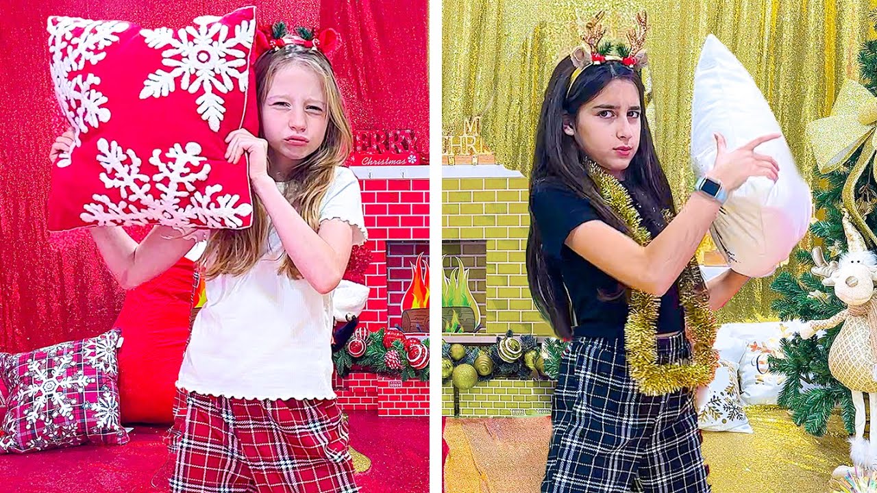 Like Nastya Nastya and a new Christmas Red VS Gold Challenge 2024