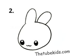 A simple drawing method for children to draw a little rabbit lying on ...