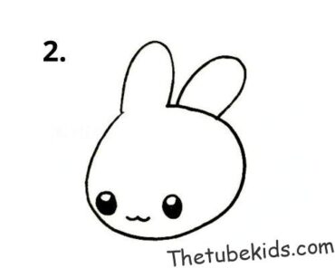 A simple drawing method for children to draw a little rabbit lying on ...