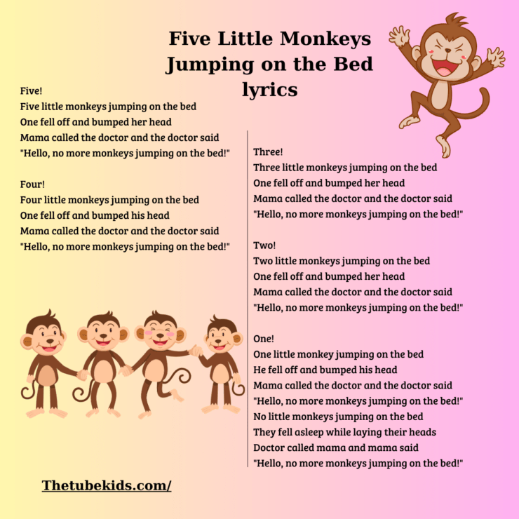 Five Little Monkeys Jumping On The Bed Lyrics five-little-monkeys-jumping-on-the-bed-lyrics