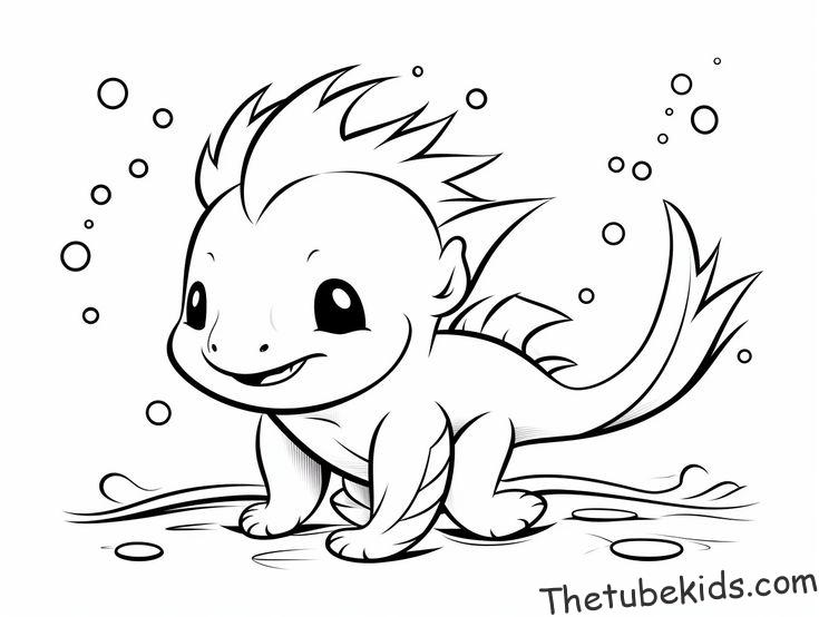 Axolotl Coloring Page for Kids | Free Printable