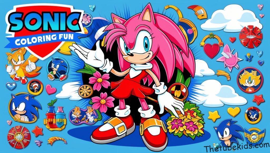 Amy Sonic Coloring Pages for Kids