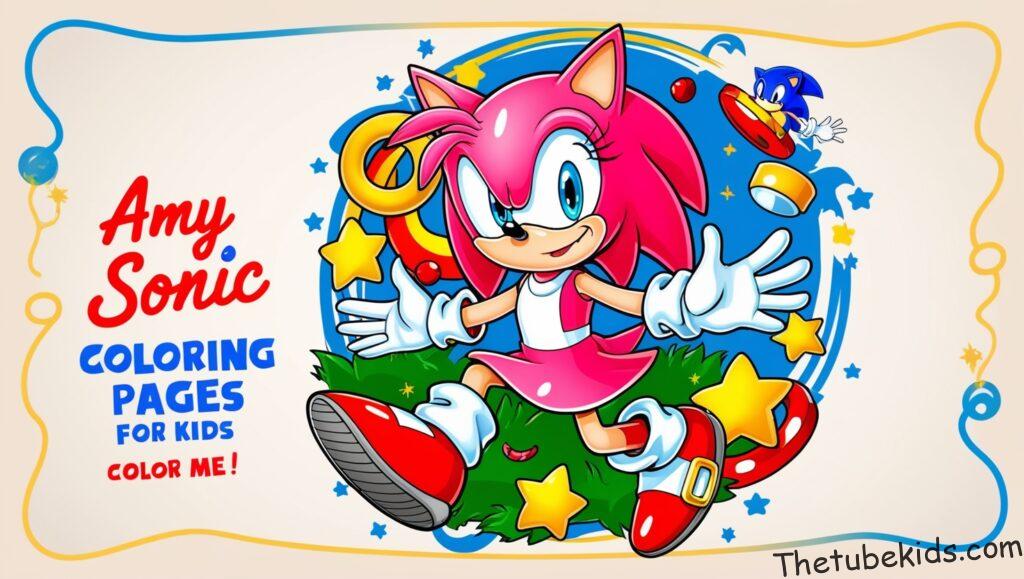 Amy Sonic Coloring Pages for Kids