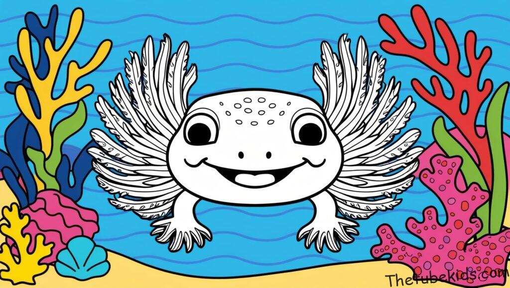 Axolotl Coloring Page for Kids (100% Free Printables)