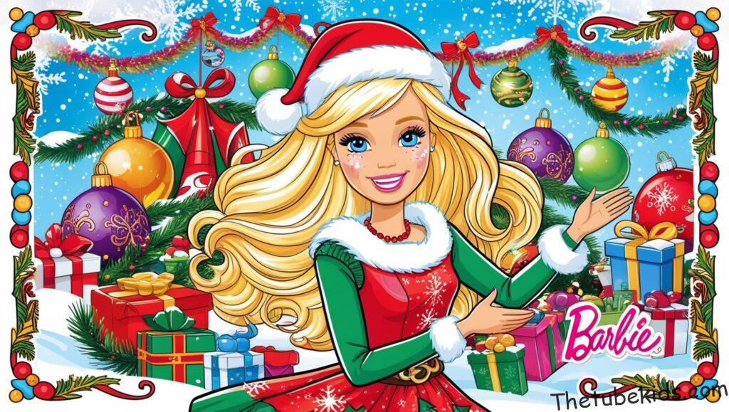 Barbie Christmas Coloring Pages for Kids (100% Free Printables)