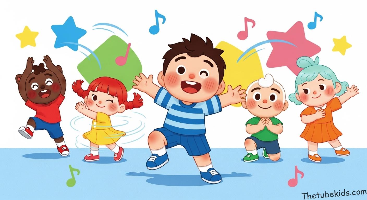 CoComelon characters dancing promoting active play and movement